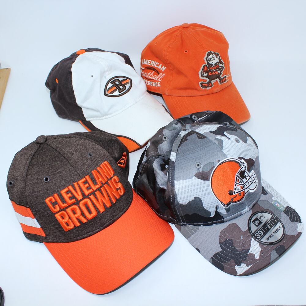 Bundle of 4 CLEVELAND BROWNS NFL Ball Caps Dawg Pound